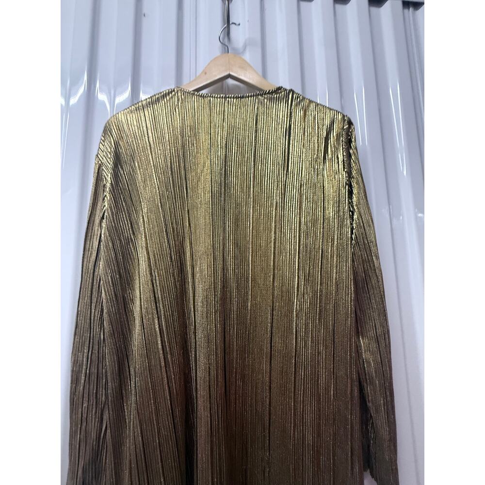HOUSE OF HARLOW 1960 x Revolve gold open front metallic long duster Jodie jacket - Picture 10 of 11